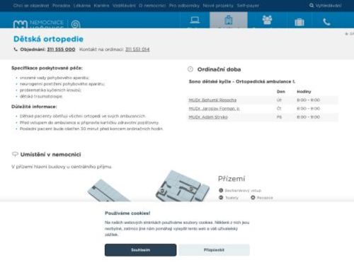 Dětská ortopedie - Nemocnice Hořovice