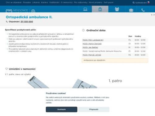 Ortopedická ambulance II. - Nemocnice Hořovice