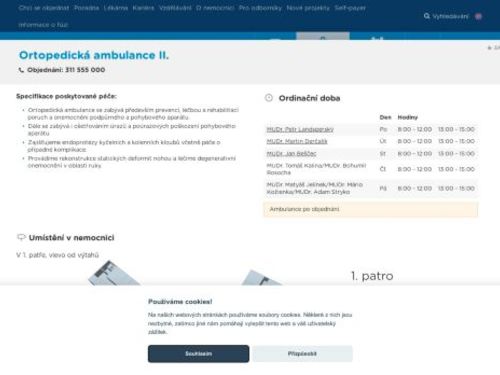 Ortopedická ambulance II. - Nemocnice Hořovice