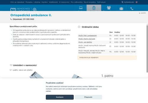 Zobrazit webové stránky Ortopedická ambulance II. - Nemocnice Hořovice