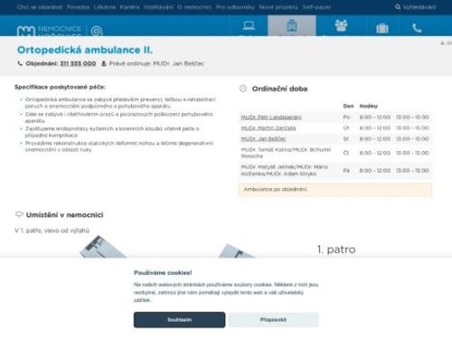 Ortopedická ambulance II. - Nemocnice Hořovice