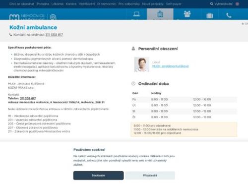 Kožní ambulance - MUDr. Jaroslava Kulíšková