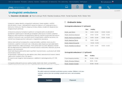 Zobrazit webové stránky Urologická ambulance - Nemocnice Hořovice