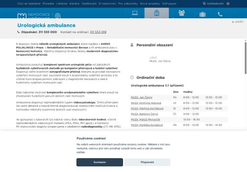 Zobrazit webové stránky Urologická ambulance - Nemocnice Hořovice
