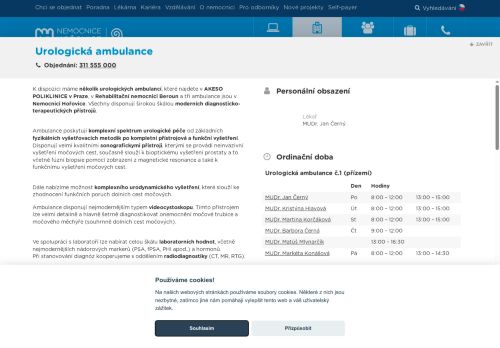 Zobrazit webové stránky Urologická ambulance - Nemocnice Hořovice