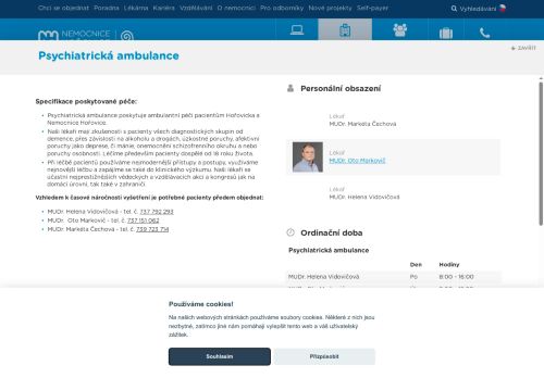 Zobrazit webové stránky Psychiatrická ambulance - MUDr. Helena Vidovičová