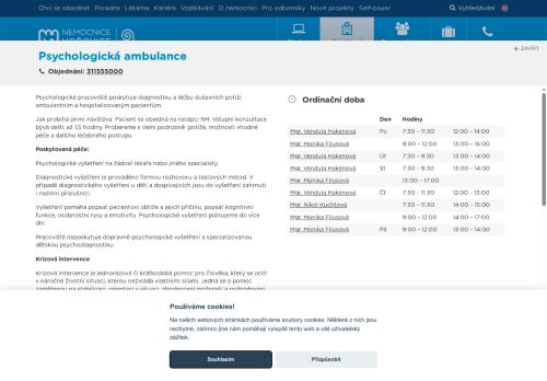 Zobrazit webové stránky Psychologická ambulance - Nemocnice Hořovice