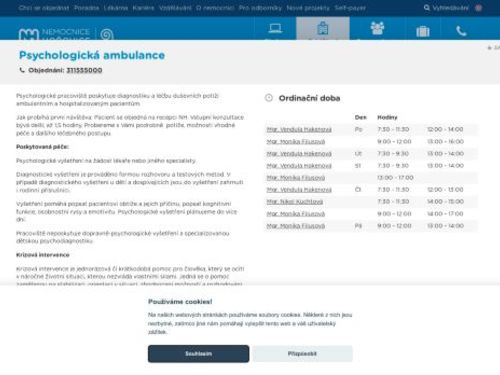 Psychologická ambulance - Nemocnice Hořovice