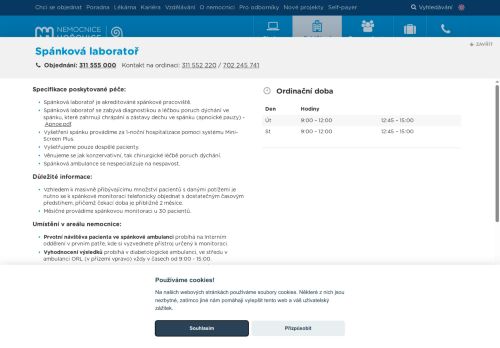 Zobrazit webové stránky Spánková laboratoř - Nemocnice Hořovice
