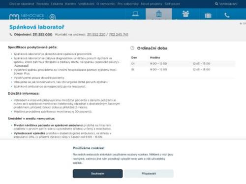 Spánková laboratoř - Nemocnice Hořovice