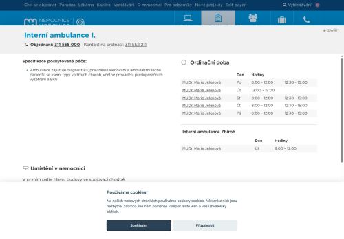 Zobrazit webové stránky Interní ambulance I. - Nemocnice Hořovice