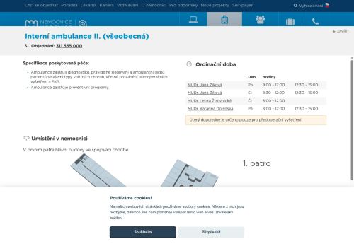 Zobrazit webové stránky Interní ambulance II. (všeobecná) - Nemocnice Hořovice