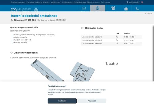 Zobrazit webové stránky Interní odpolední ambulance - Nemocnice Hořovice