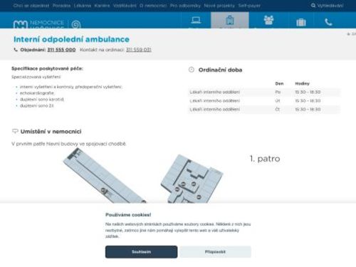 Interní odpolední ambulance - Nemocnice Hořovice