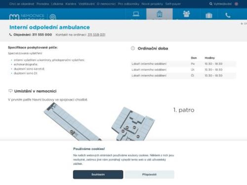 Interní odpolední ambulance - Nemocnice Hořovice