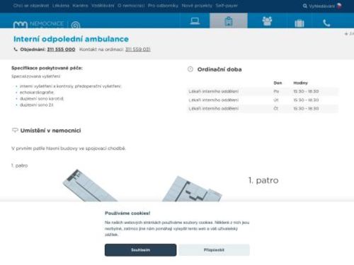 Interní odpolední ambulance - Nemocnice Hořovice