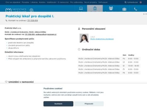 Praktický lékař pro dospělé - MUDr. Drahomíra Lhotáková, MUDr. Eliška Alblová