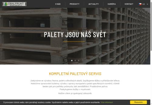 Webové stránky OBALFRUKT, dřevařská výroba spol. s r.o., Blížkovice