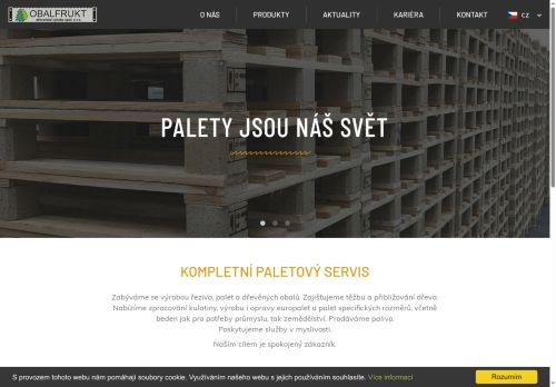 Webové stránky OBALFRUKT, dřevařská výroba spol. s r.o., Blížkovice