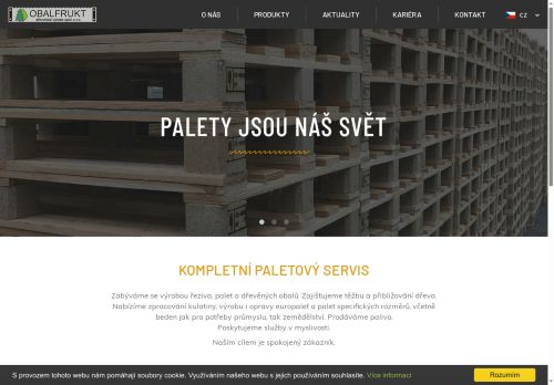 Webové stránky OBALFRUKT, dřevařská výroba spol. s r.o., Blížkovice