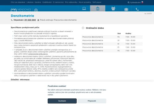 Zobrazit webové stránky Denzitometrie - Nemocnice Hořovice