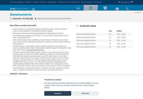 Zobrazit webové stránky Denzitometrie - Nemocnice Hořovice