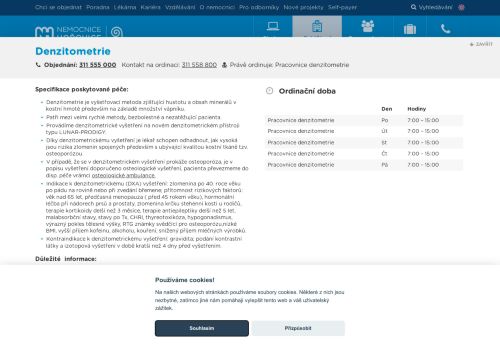 Zobrazit webové stránky Denzitometrie - Nemocnice Hořovice
