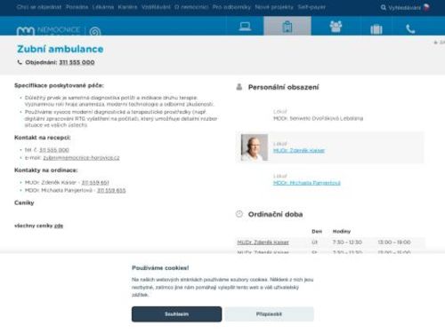 Zubní ambulance - Nemocnice Hořovice - MUDr. Zdeněk Kaiser