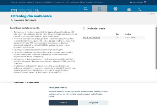 Zobrazit webové stránky Osteologická ambulance - Nemocnice Hořovice