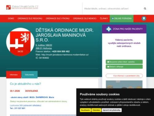 Praktický lékař pro děti a dorost - MUDr. Jaroslava Maninová