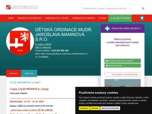 Praktický lékař pro děti a dorost - MUDr. Jaroslava Maninová