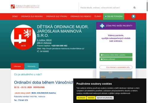 Zobrazit webové stránky Praktický lékař pro děti a dorost - MUDr. Jaroslava Maninová