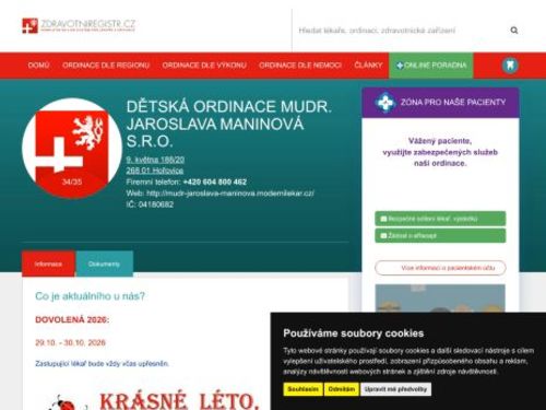 Praktický lékař pro děti a dorost - MUDr. Jaroslava Maninová