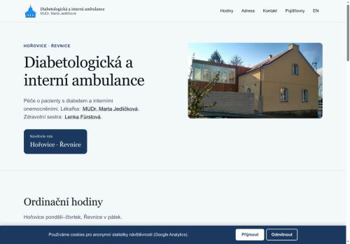 Zobrazit webové stránky Diabetologická a interní ambulance - MUDr. Marta Jedličková