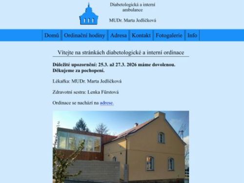 Diabetologická a interní ambulance - MUDr. Marta Jedličková