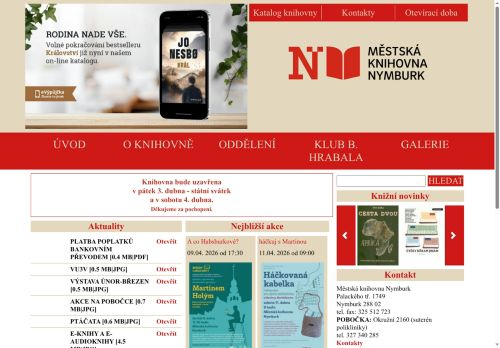 Zobrazit webové stránky Městská knihovna Nymburk