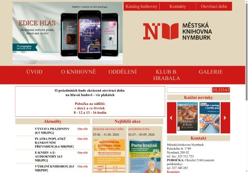 Zobrazit webové stránky Městská knihovna Nymburk