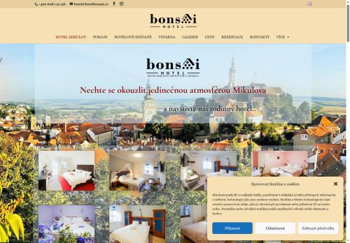 Webové stránky Hotel Bonsai s.r.o., Mikulov