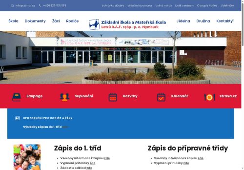 Zobrazit webové stránky Základní škola a Mateřská škola Nymburk, Letců R. A. F. 1989