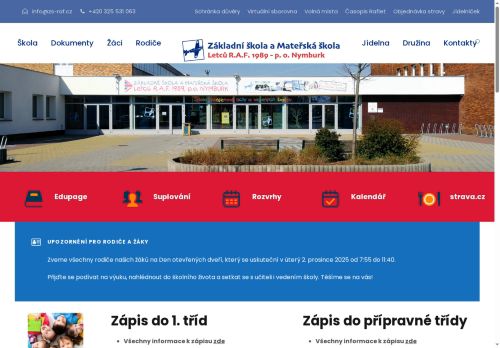 Zobrazit webové stránky Základní škola a Mateřská škola Nymburk, Letců R. A. F. 1989