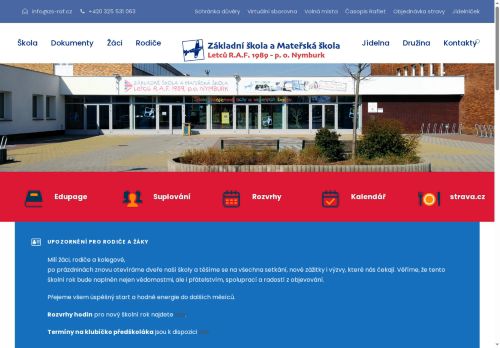Zobrazit webové stránky Základní škola a Mateřská škola Nymburk, Letců R. A. F. 1989