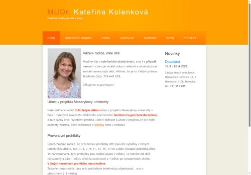 Zobrazit webové stránky Praktický lékař pro děti a dorost - MUDr. Kateřina Kolenková