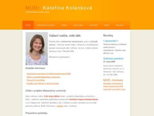 Praktický lékař pro děti a dorost - MUDr. Kateřina Kolenková