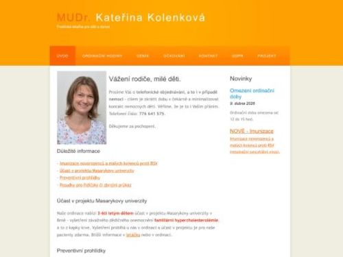 Praktický lékař pro děti a dorost - MUDr. Kateřina Kolenková