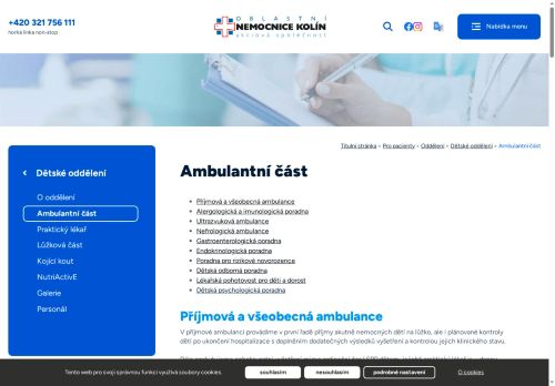 Zobrazit webové stránky Dětská gastroenterologická poradna - Oblastní nemocnice Kolín