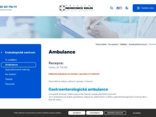 Endoskopické centrum - Oblastní nemocnice Kolín