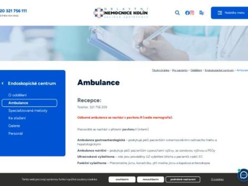 Endoskopické centrum - Oblastní nemocnice Kolín