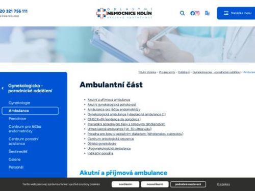 Akutní gynekologická pohotovost - Oblastní nemocnice Kolín