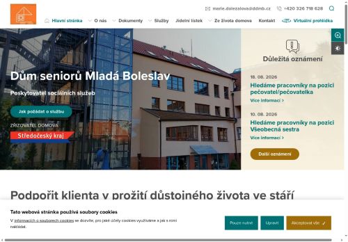 Dům seniorů Mladá Boleslav, poskytovatel sociálních služeb nabízí práci na pozici Všeobecná zdravotní sestra v obci Mladá Boleslav