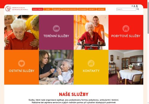 Webové stránky Centrum sociální a ošetřovatelské pomoci v Praze 10, příspěvková organizace, Praha